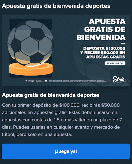 apuesta gratis de bienvenida stake